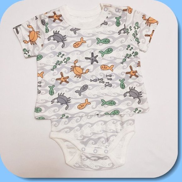 Babybody 3 mo -Sea print - Organic cotton NWT - Picture 6 of 8